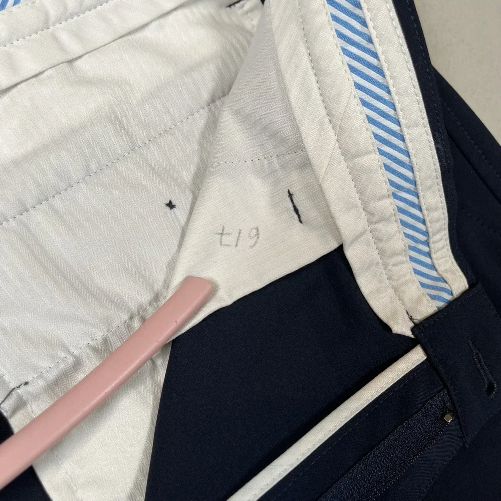 Footjoy Men's Navy Performance Pants Sz 36x30 Golf Pockets Stretch Flat Front‎